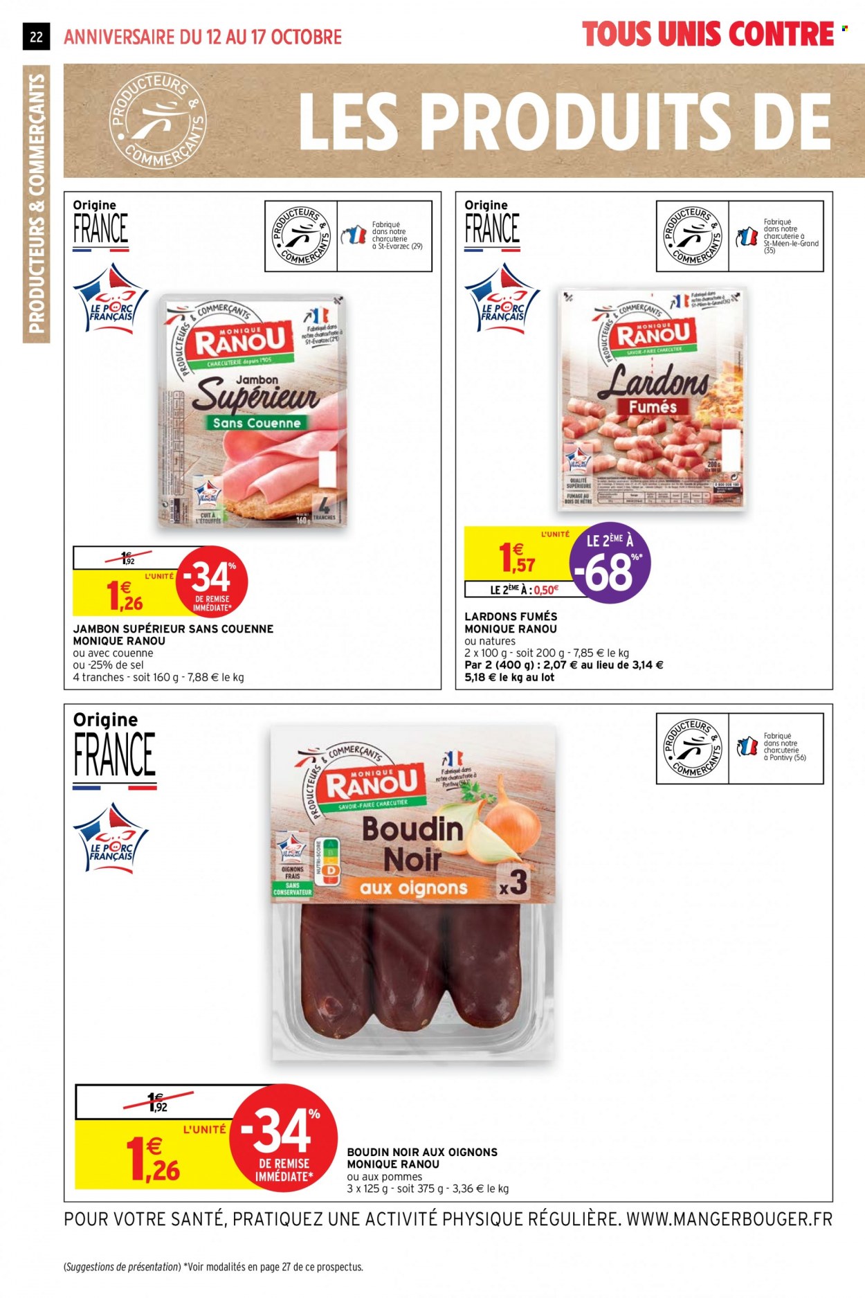 thumbnail - Catalogue Intermarché Contact - 12/10/2021 - 17/10/2021 - Produits soldés - jambon, lardons, boudin de viande, boudin noir. Page 22.