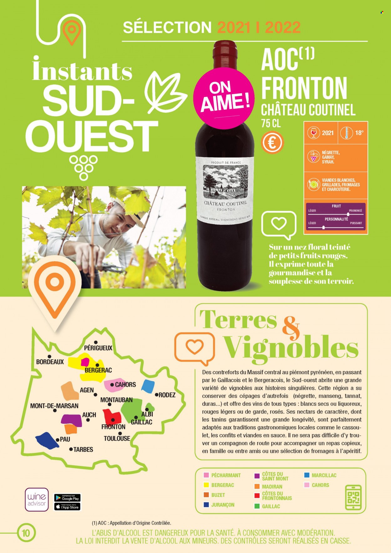thumbnail - Catalogue E.Leclerc - 22/03/2021 - 31/12/2022 - Produits soldés - Bordeaux, vin rouge. Page 10.