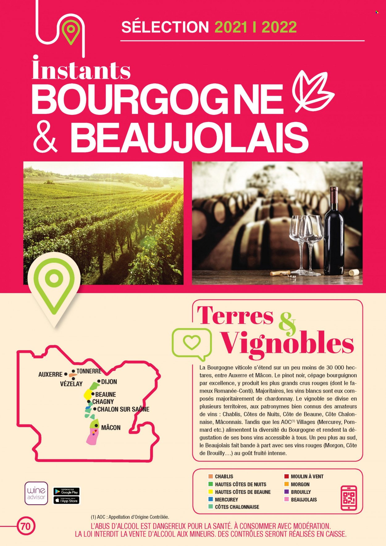 thumbnail - Catalogue E.Leclerc - 22/03/2021 - 31/12/2022 - Produits soldés - Beaujolais, vin rouge. Page 70.