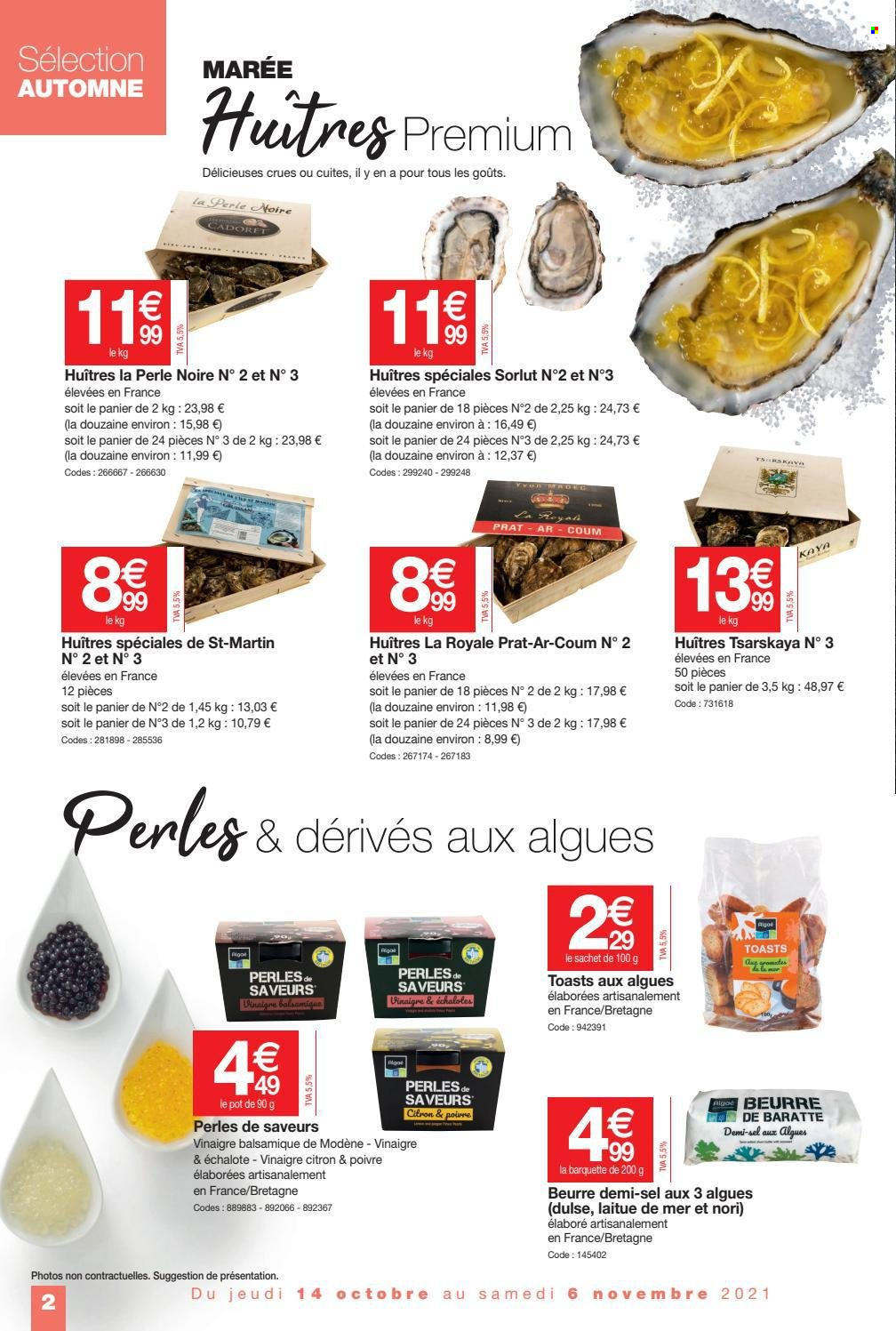 thumbnail - Catalogue Promocash - 14/10/2021 - 06/11/2021 - Produits soldés - citron, toast, huître, vinaigre, vinaigre balsamique. Page 2.