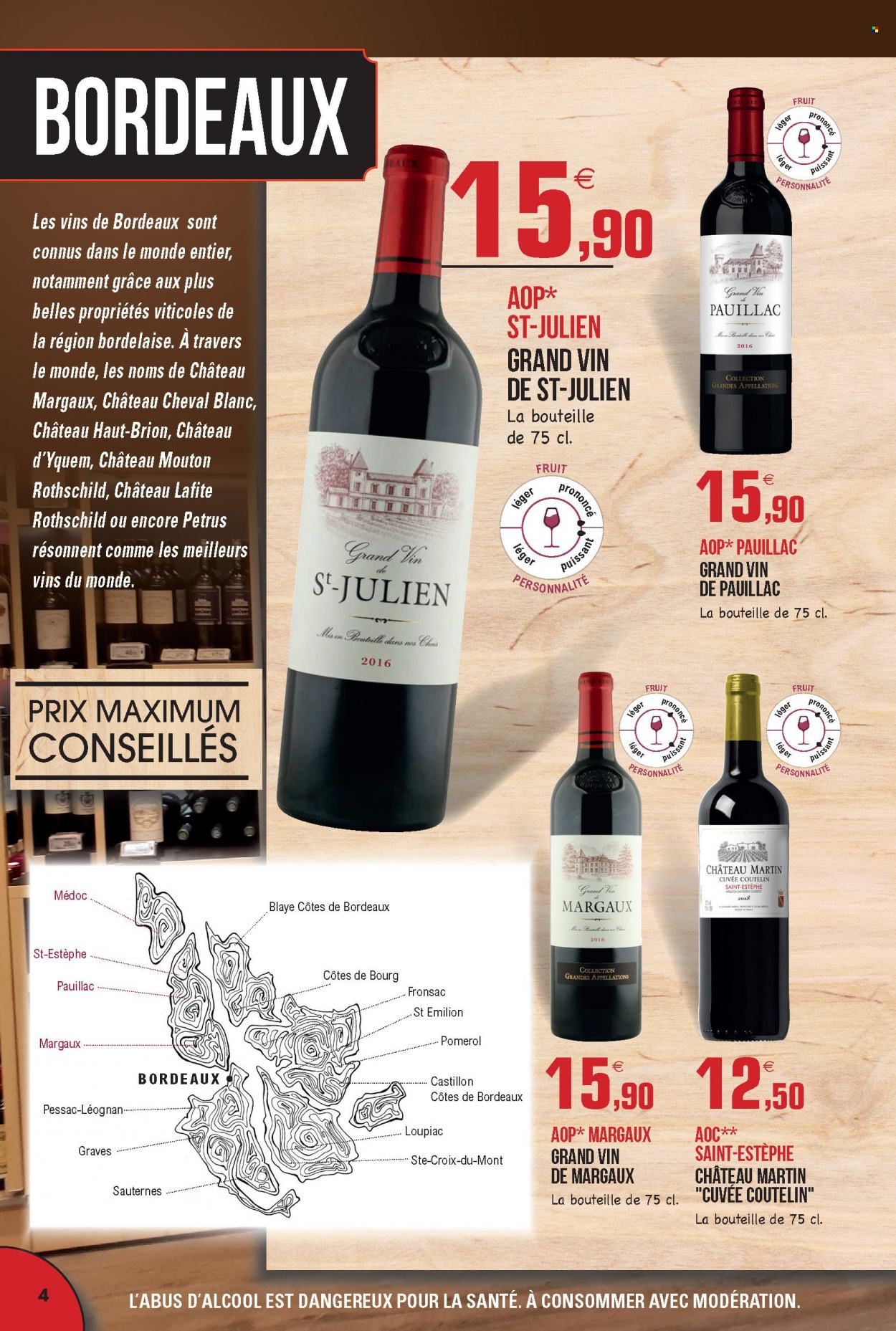 thumbnail - Catalogue E.Leclerc - 30/08/2021 - 31/12/2022 - Produits soldés - Bordeaux, vin blanc, vin rouge, Sauternes. Page 4.