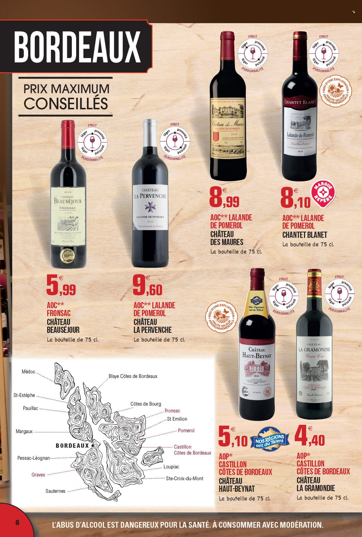 thumbnail - Catalogue E.Leclerc - 30/08/2021 - 31/12/2022 - Produits soldés - Bordeaux, vin blanc, vin rouge, Sauternes, vin. Page 8.