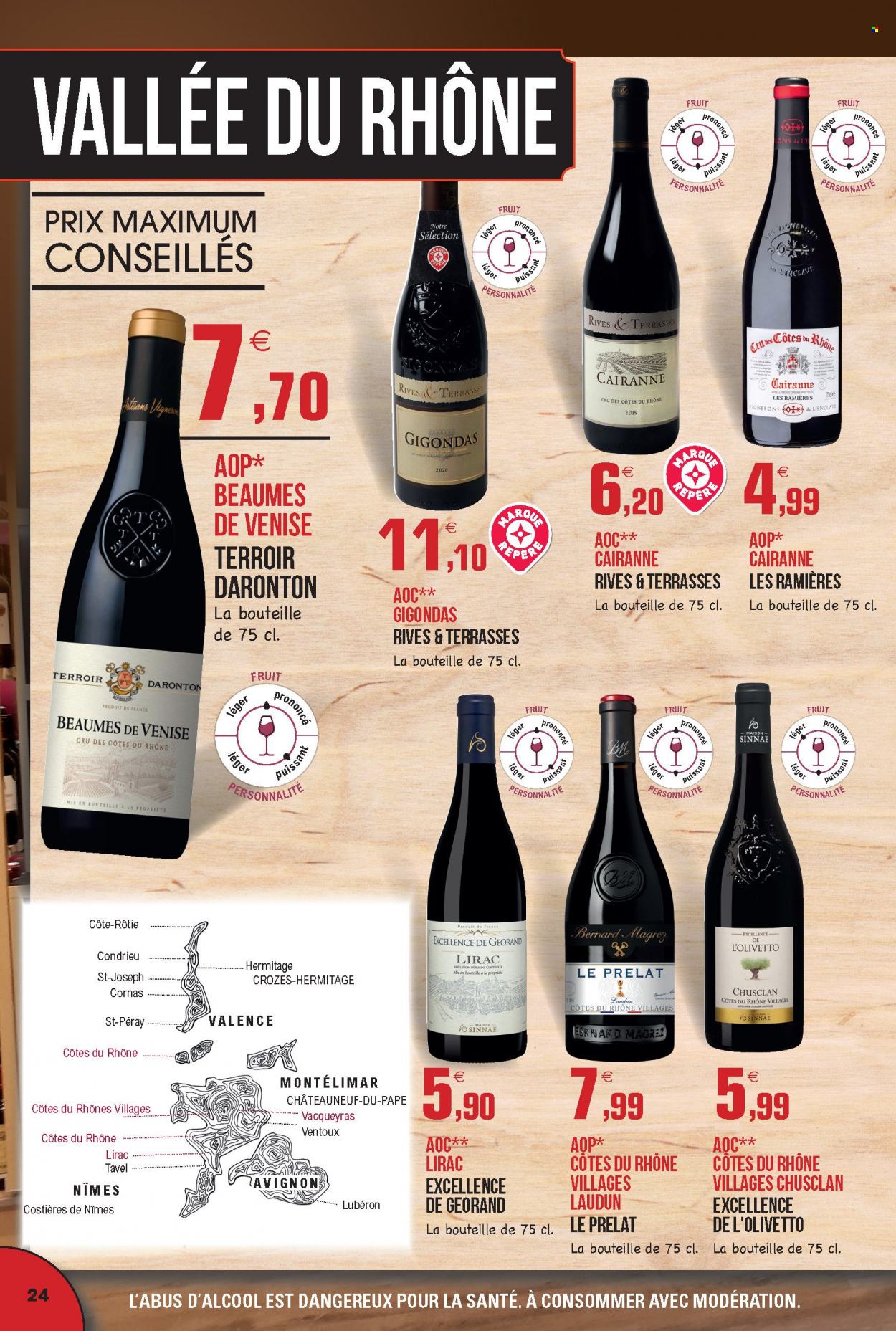 thumbnail - Catalogue E.Leclerc - 30/08/2021 - 31/12/2022 - Produits soldés - Côtes du Rhône, Châteauneuf du Pape, vin. Page 24.