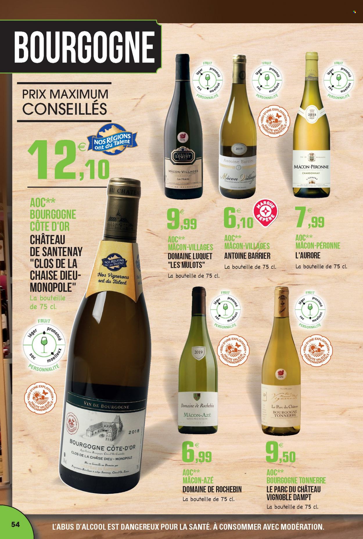 thumbnail - Catalogue E.Leclerc - 30/08/2021 - 31/12/2022 - Produits soldés - Côte d'Or, vin. Page 54.