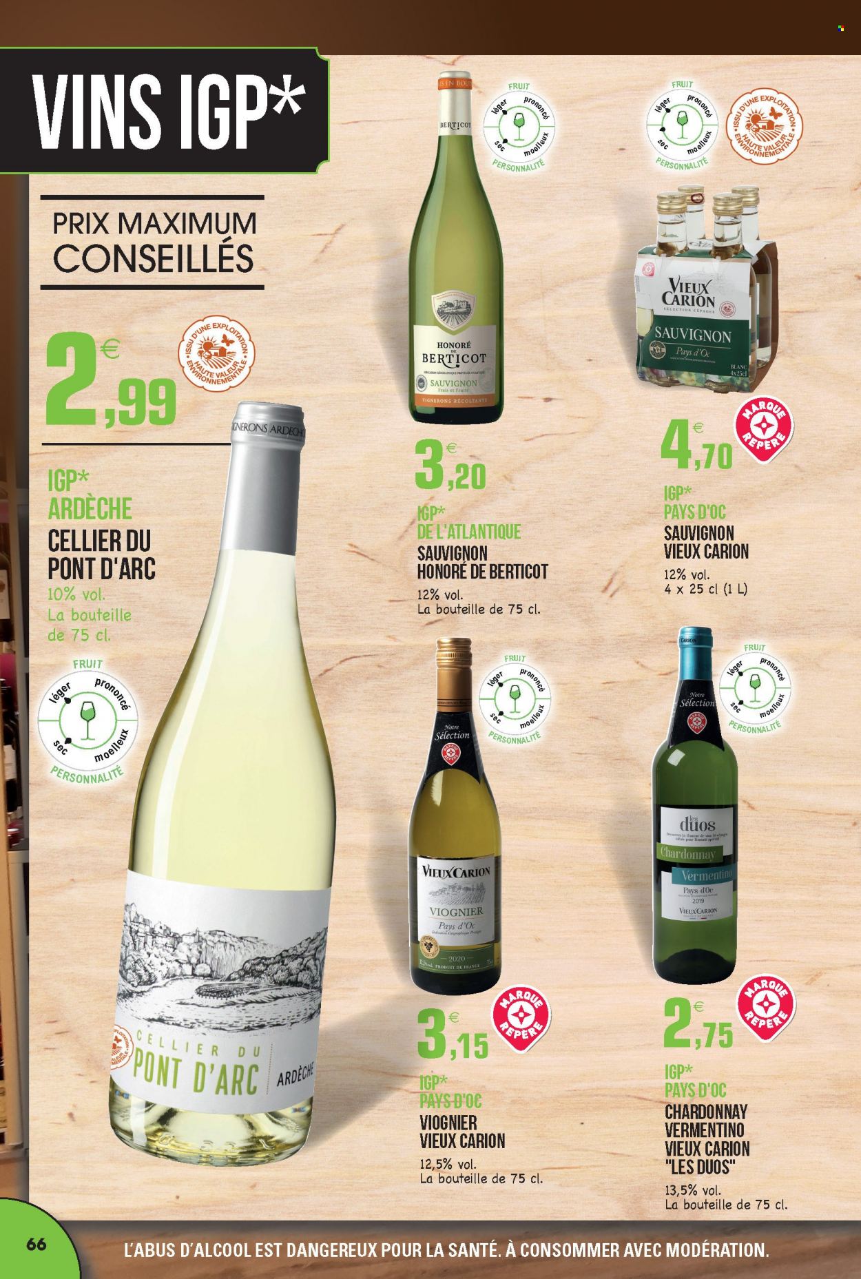 thumbnail - Catalogue E.Leclerc - 30/08/2021 - 31/12/2022 - Produits soldés - vin, Cabernet Sauvignon. Page 66.