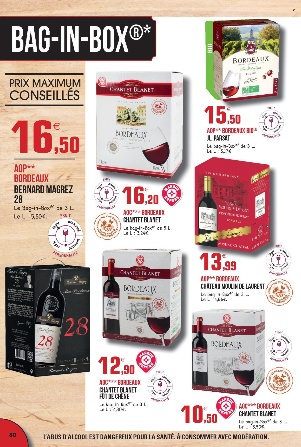 thumbnail - Catalogue E.Leclerc - 30/08/2021 - 31/12/2022 - Produits soldés - Bordeaux, vin rouge, vin. Page 80.