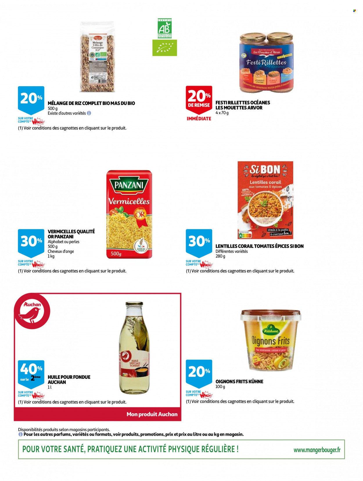 thumbnail - Catalogue Auchan - 13/10/2021 - 02/11/2021 - Produits soldés - poêle, oignons, rillettes, lentilles, Panzani, vermicelles, toaster. Page 6.