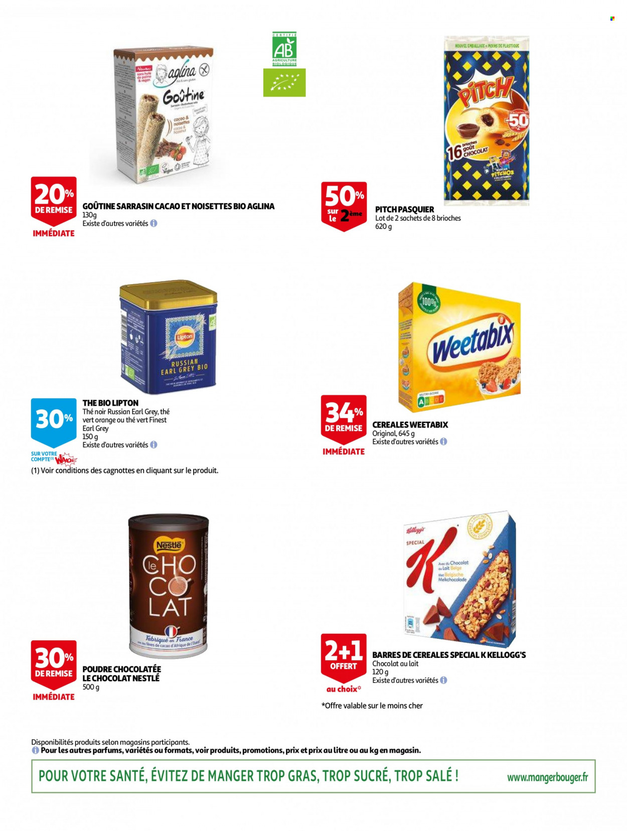 thumbnail - Catalogue Auchan - 13/10/2021 - 02/11/2021 - Produits soldés - brioche, Nestlé, Lipton, thé, thé noir, thé vert. Page 7.