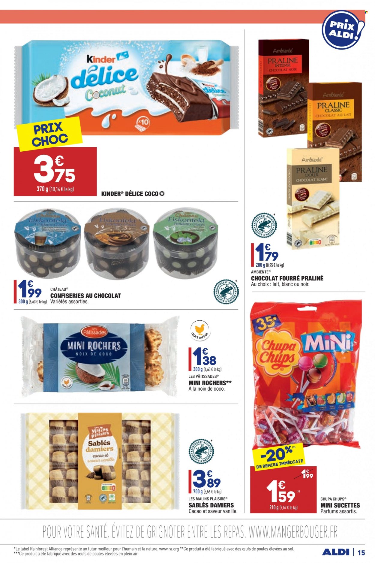 thumbnail - Catalogue ALDI - 19/10/2021 - 25/10/2021 - Produits soldés - lait, sablés, Kinder, pralinés. Page 17.