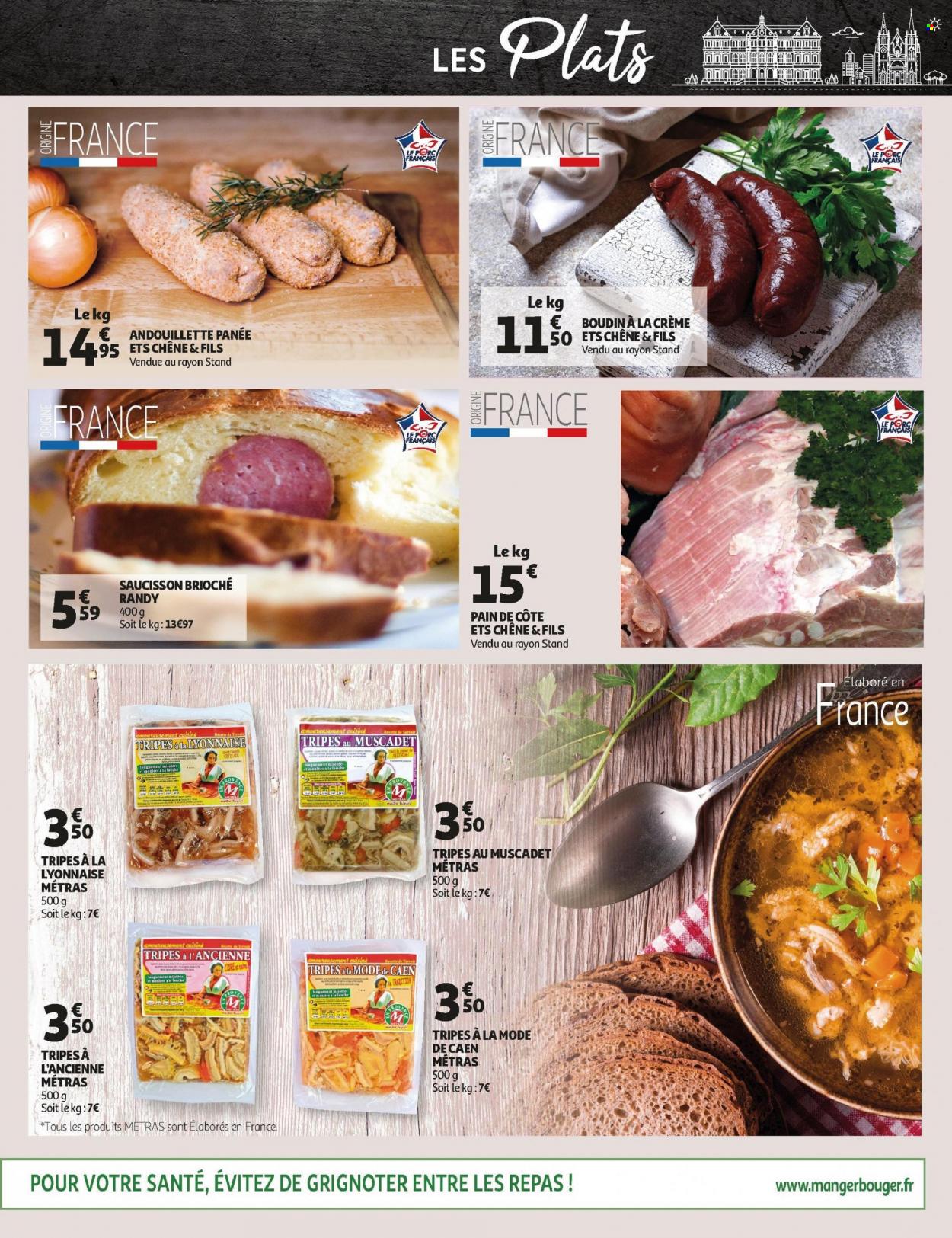 thumbnail - Catalogue Auchan - 13/10/2021 - 19/10/2021 - Produits soldés - brioche, pain, andouillette, boudin de viande, saucisson. Page 9.