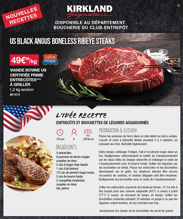 thumbnail - Catalogue Costco - Produits soldés - steak, courgette, pommes de terre, entrecôte. Page 2.
