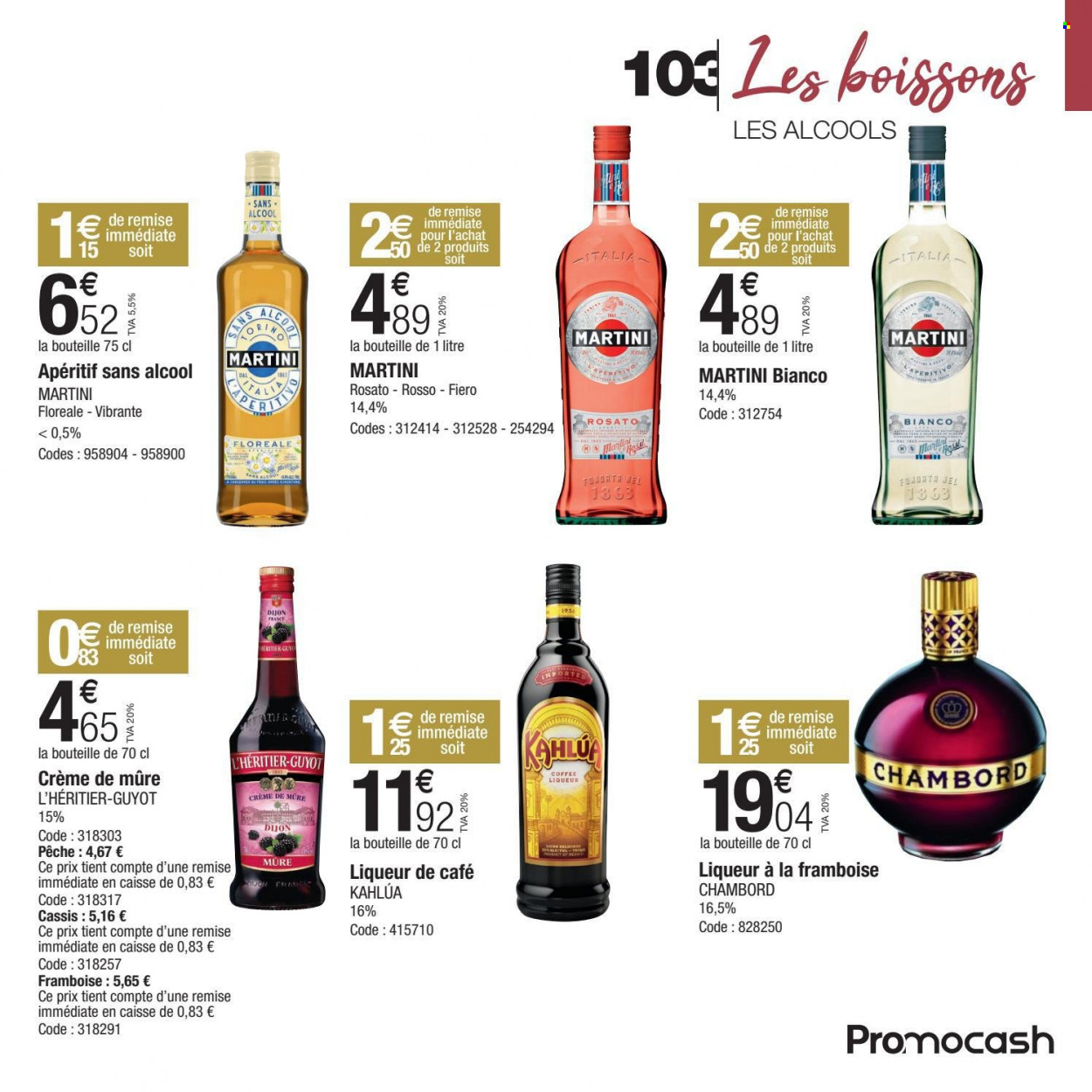 thumbnail - Catalogue Promocash - 02/12/2021 - 31/12/2021 - Produits soldés - Martini, liqueur, apéritif. Page 103.