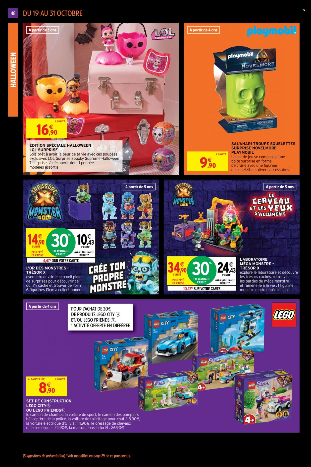 thumbnail - Catalogue Intermarché Hyper - 19/10/2021 - 31/10/2021 - Produits soldés - remorque, camion, hélicoptère, poupée, Playmobil, Lego, Lego City, Lego Friends, L.O.L. Surprise. Page 48.