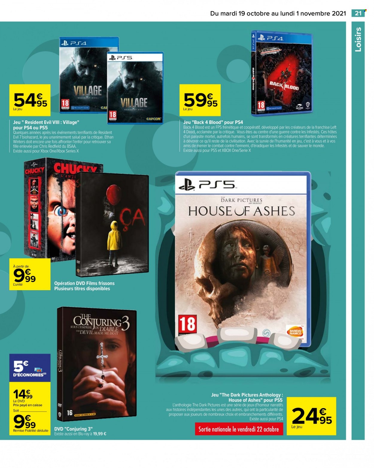 thumbnail - Catalogue Carrefour Hypermarchés - 19/10/2021 - 01/11/2021 - Produits soldés - DVD, Xbox, Xbox One. Page 21.