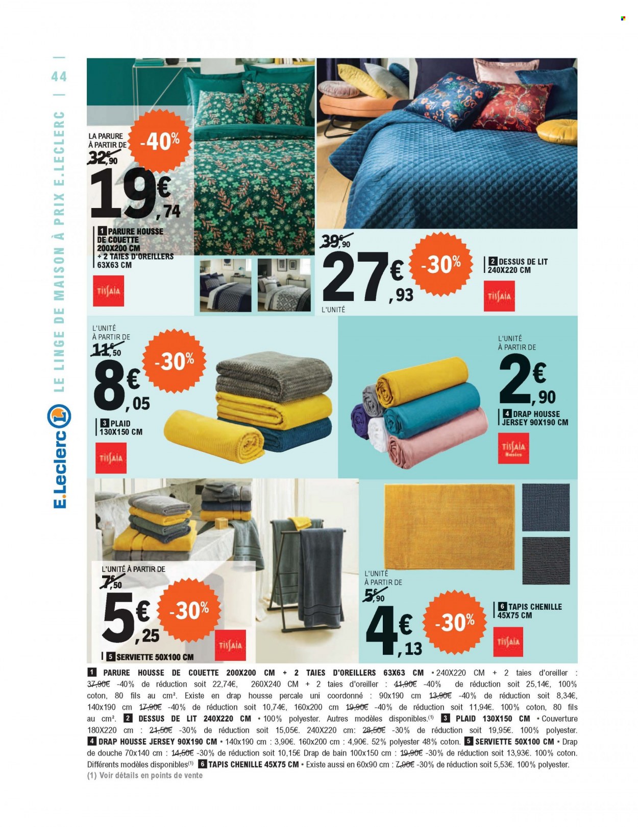 couette leclerc tissaia