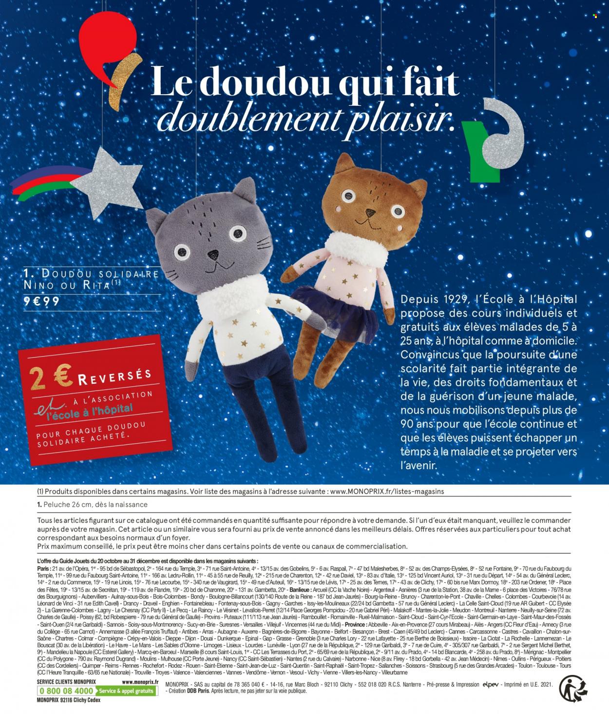 thumbnail - Catalogue Monoprix - 20/10/2021 - 31/12/2021 - Produits soldés - Vendôme, Vichy, Levis, peluche, fleur. Page 44.