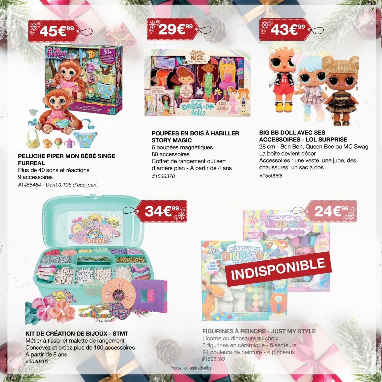 thumbnail - Catalogue Costco - Produits soldés - pinceau, figurine, veste, jupe, sac à dos, bijouterie, poupée, peluche, L.O.L. Surprise, bébé jouet. Page 4.