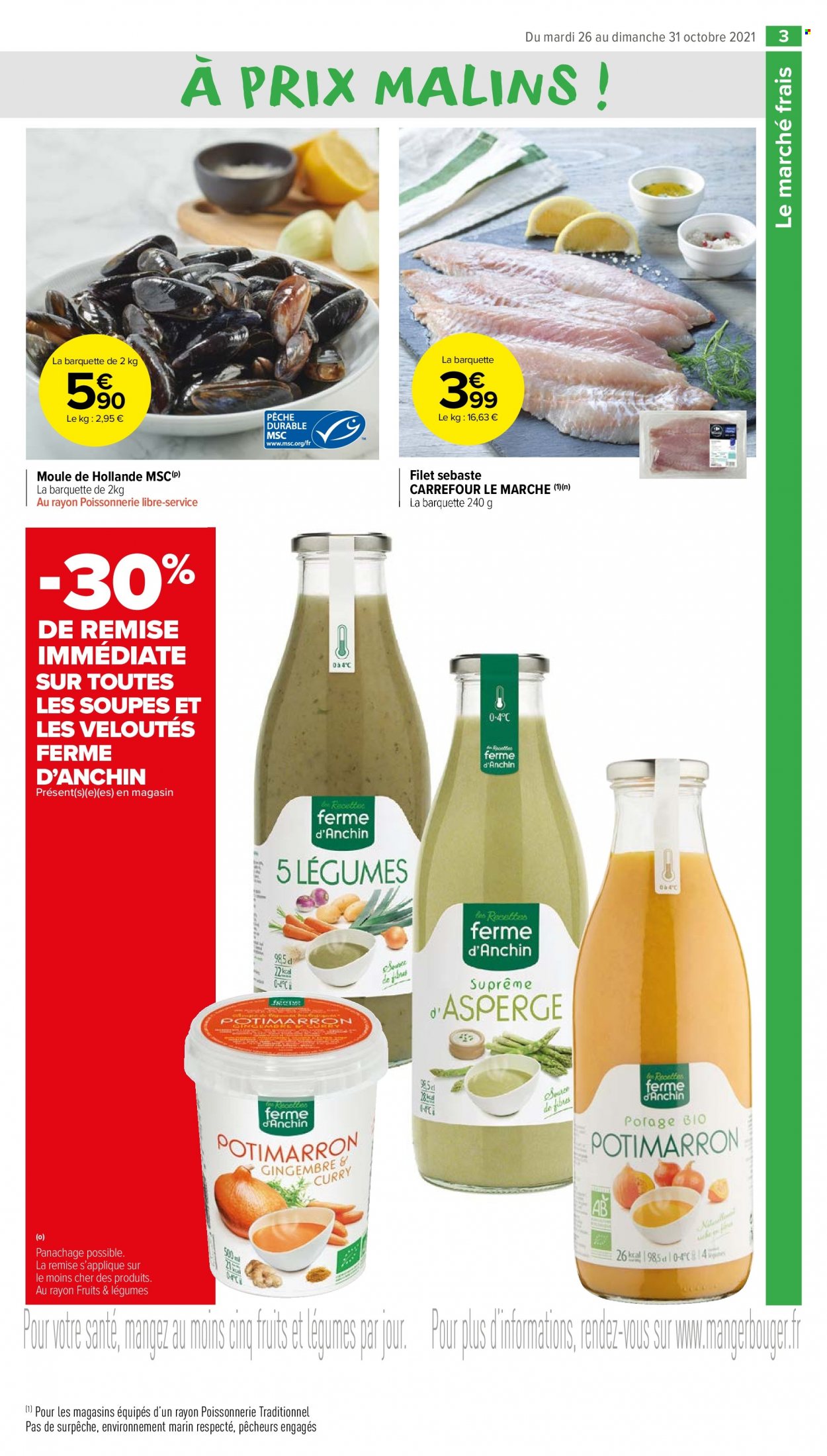 thumbnail - Catalogue Carrefour Market - 26/10/2021 - 31/10/2021 - Produits soldés - gingembre, potimarron, curry. Page 3.