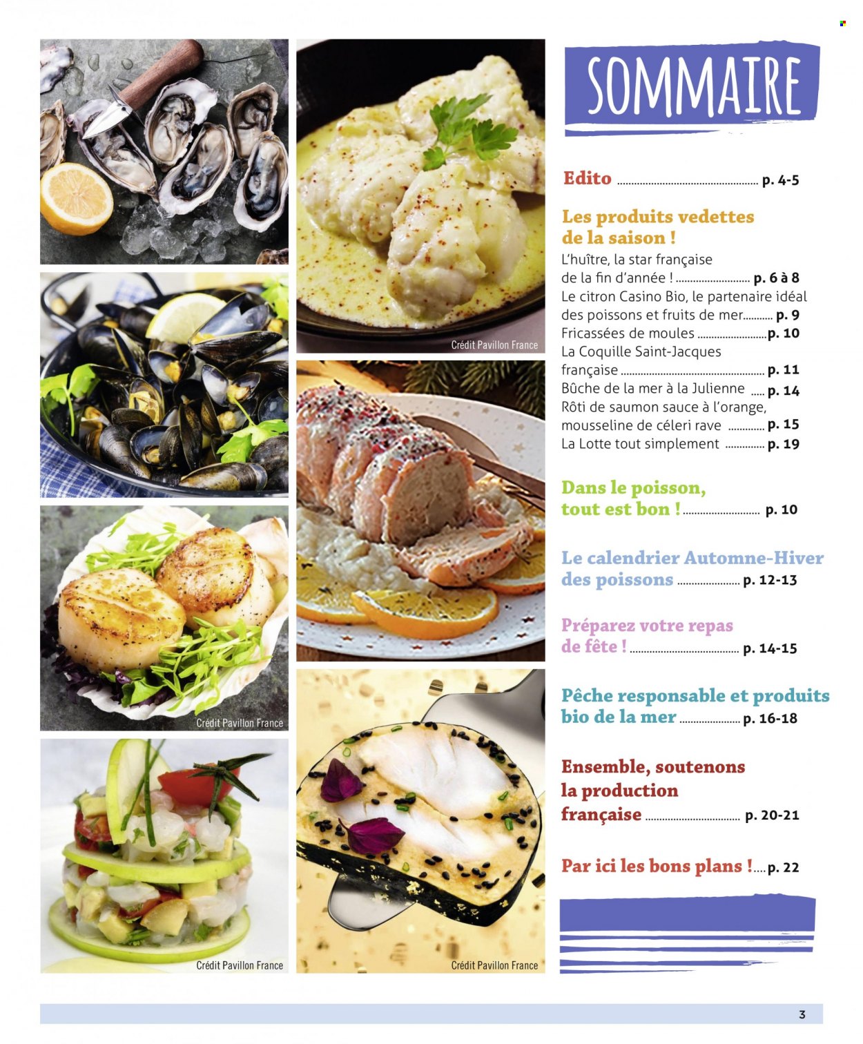 thumbnail - Catalogue Géant Casino - 21/09/2021 - 20/03/2022 - Produits soldés - saumon, coquilles Saint-Jacques, huître, lotte, moules. Page 3.
