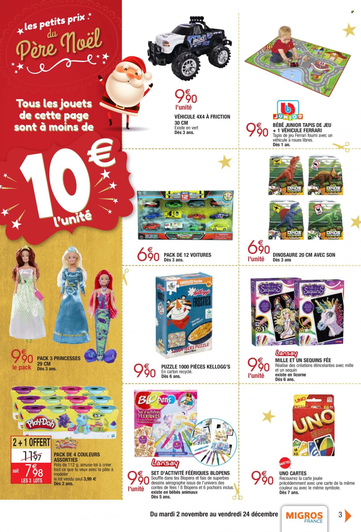 thumbnail - Catalogue Migros France - 02/11/2021 - 24/12/2021 - Produits soldés - Blopens, tapis, licorne, puzzle, UNO. Page 3.