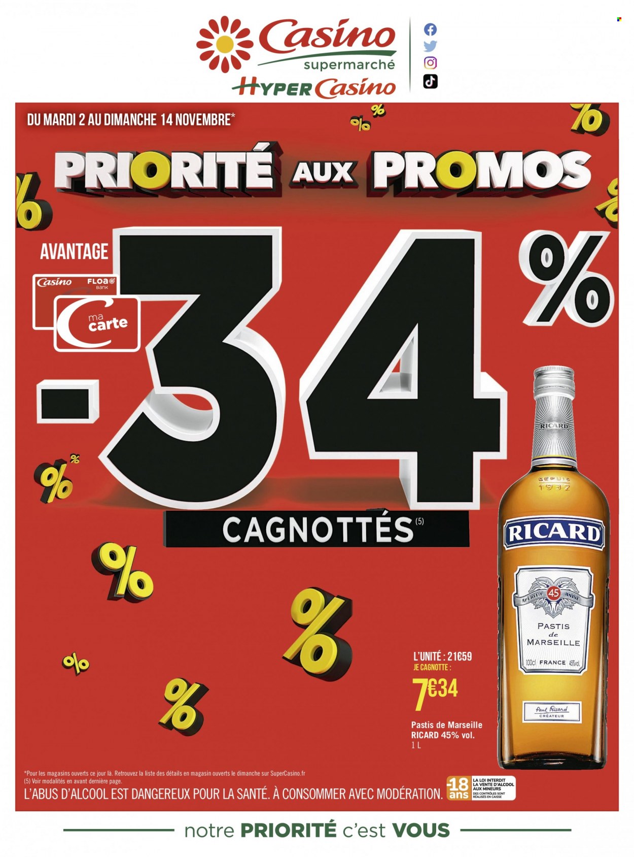 thumbnail - Catalogue Géant Casino - 03/11/2021 - 14/11/2021 - Produits soldés - pastis, apéritif. Page 1.