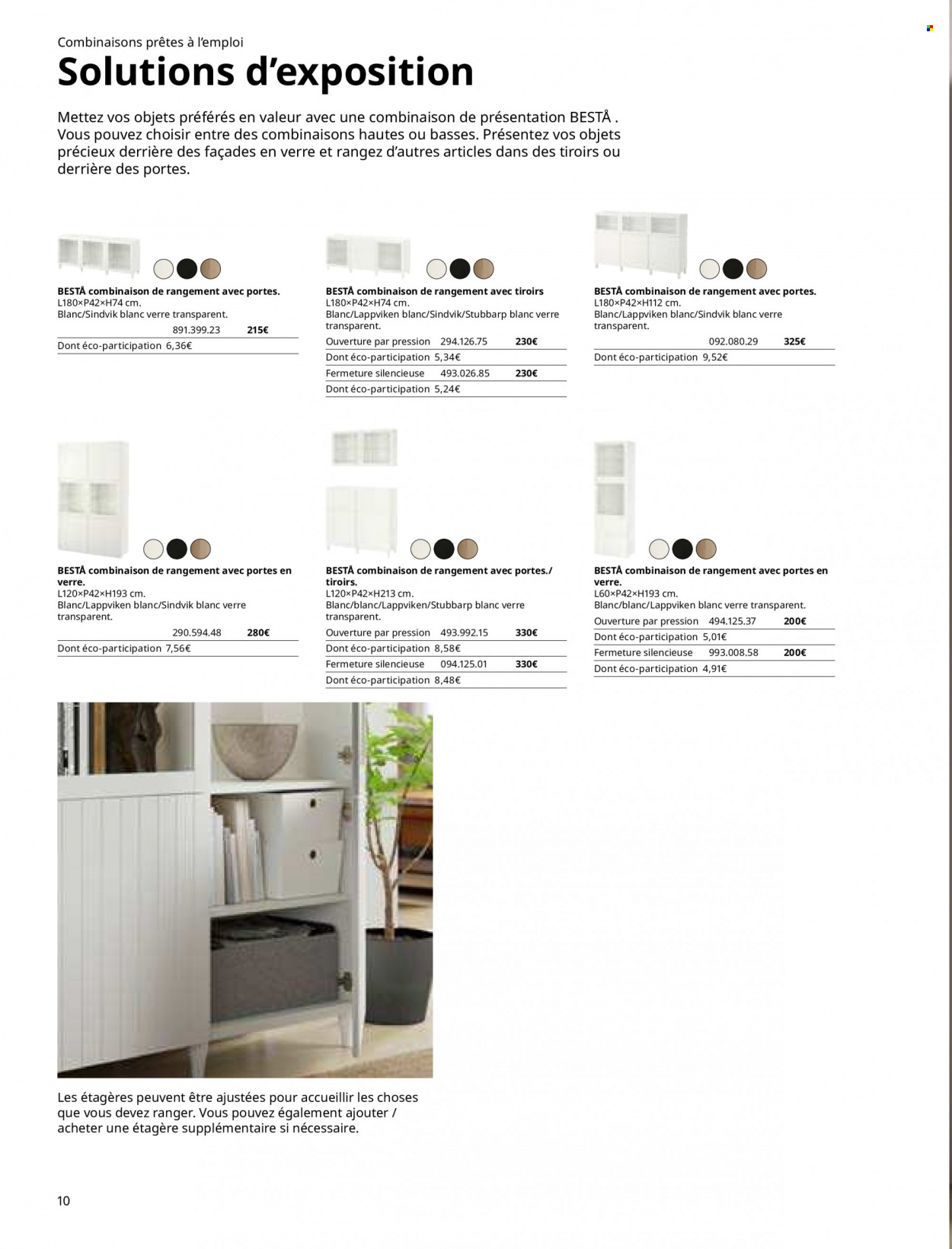 thumbnail - Catalogue IKEA - Produits soldés - verre, combinaison de rangement. Page 10.
