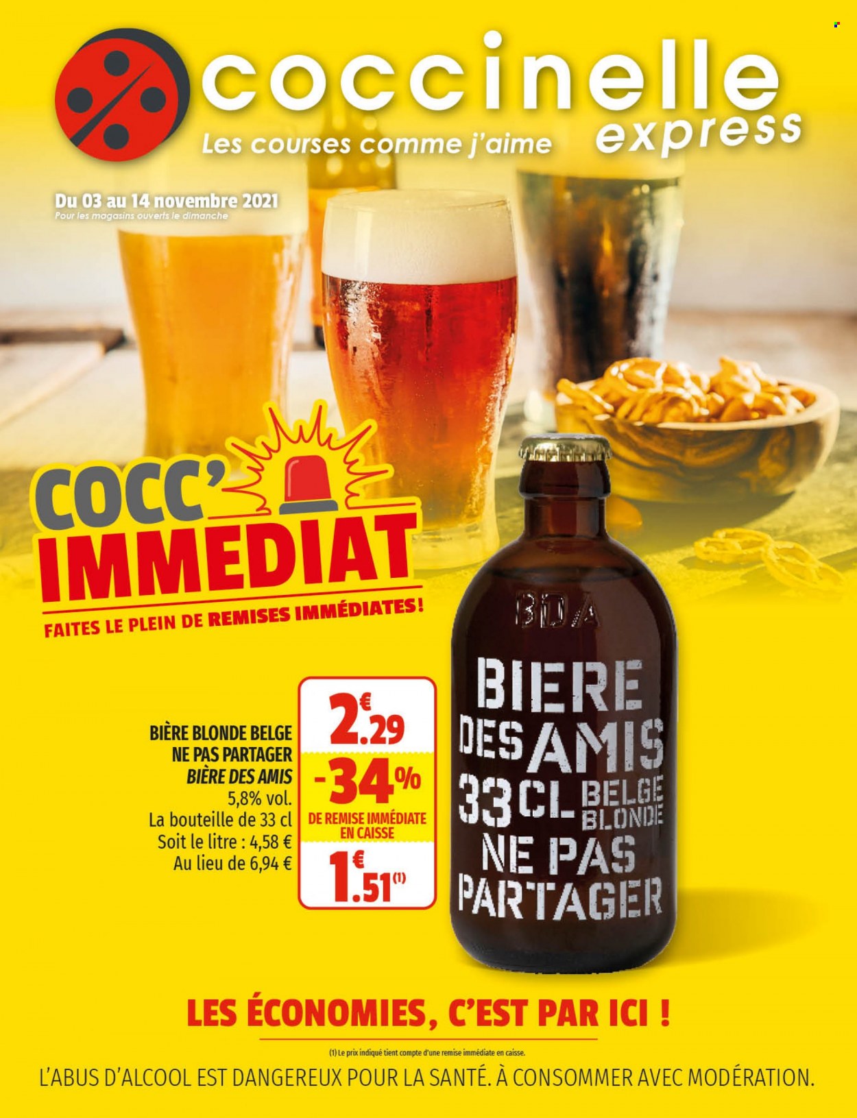 thumbnail - Catalogue Coccinelle Express - 03/11/2021 - 14/11/2021 - Produits soldés - bière, bière blonde. Page 1.