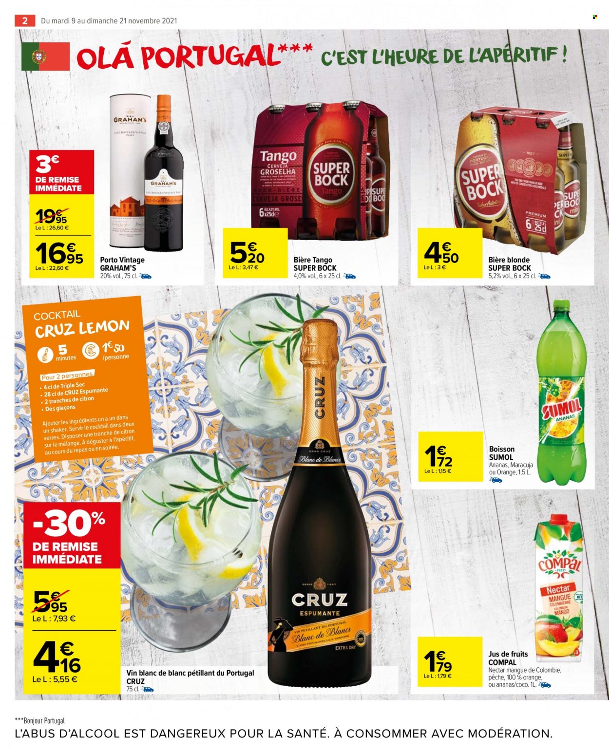 thumbnail - Catalogue Carrefour Market - 09/11/2021 - 21/11/2021 - Produits soldés - bière, bière blonde, vin blanc, vin. Page 2.