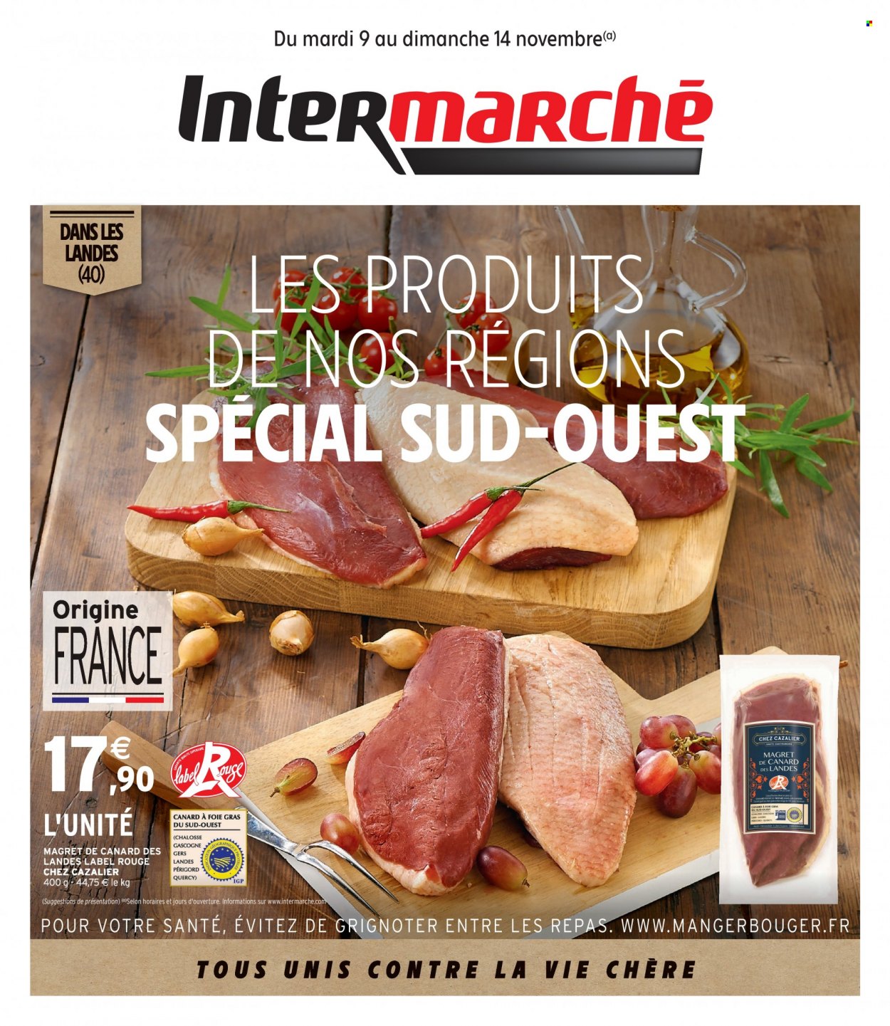 thumbnail - Catalogue Intermarché - 09/11/2021 - 14/11/2021 - Produits soldés - magret de canard. Page 1.