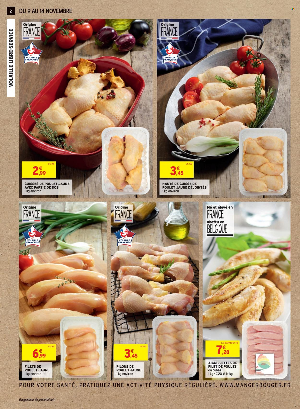 thumbnail - Catalogue Intermarché - 09/11/2021 - 14/11/2021 - Produits soldés - filet de poulet, cuisses de poulet, viande de poulet, pilons de poulet, cuisse de poulet. Page 2.