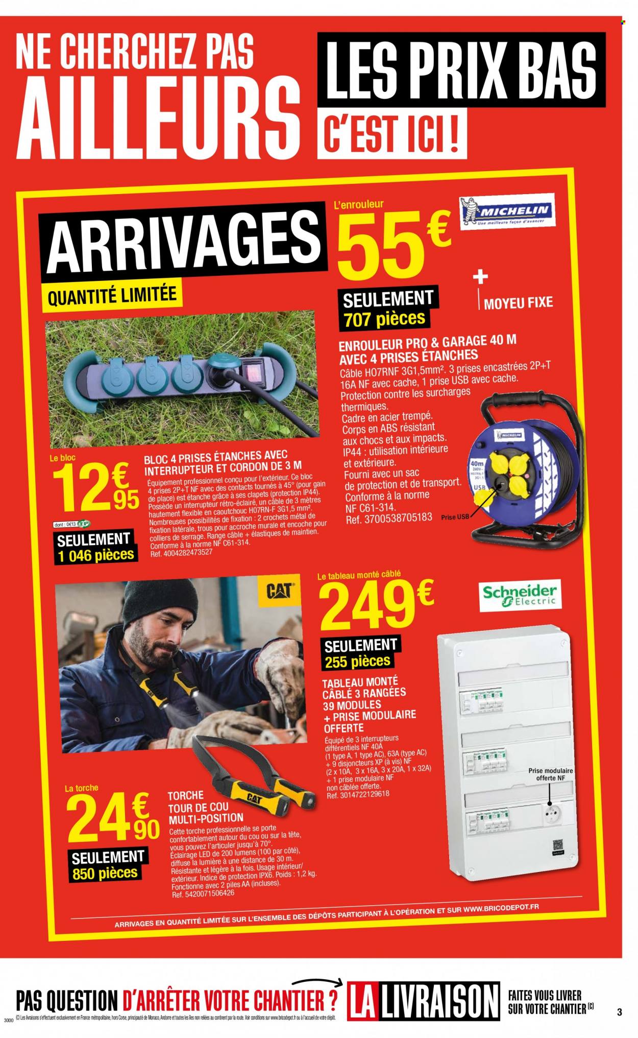 thumbnail - Catalogue Brico Dépôt - 10/11/2021 - 26/11/2021 - Produits soldés - tour de cou, multiprise, vis, Michelin. Page 3.