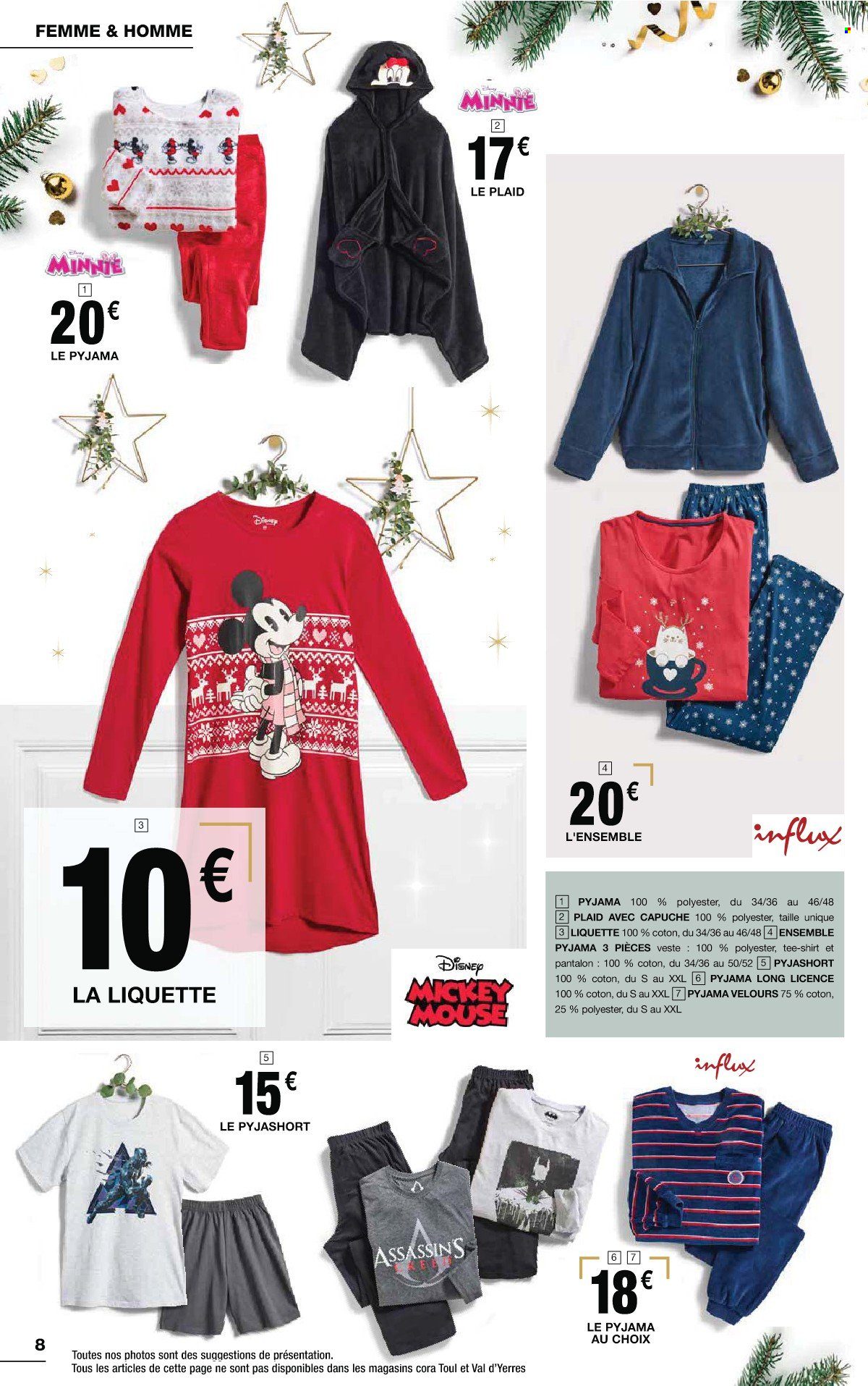 thumbnail - Catalogue Cora - 09/11/2021 - 31/12/2021 - Produits soldés - plaid, veste, pantalon, t-shirt, pyjama. Page 8.