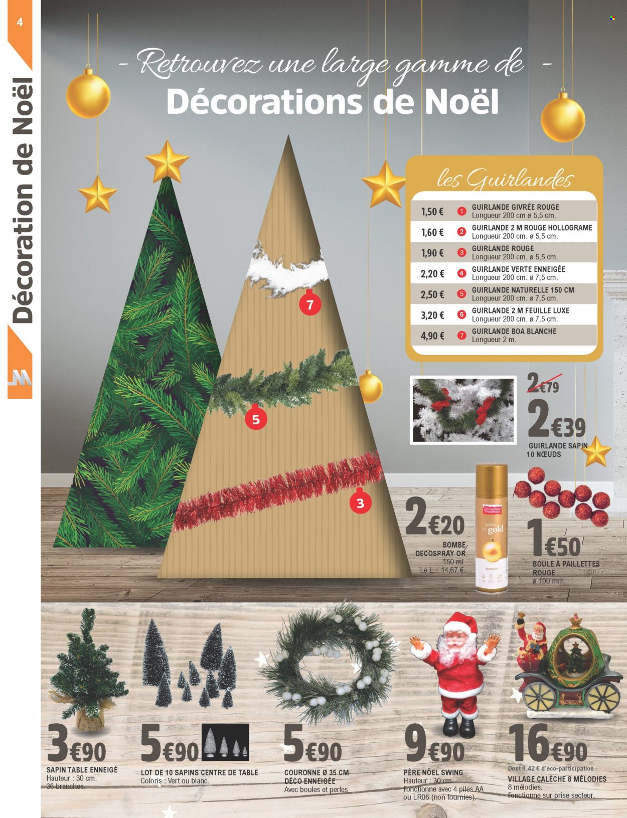thumbnail - Catalogue E.Leclerc - 09/11/2021 - 11/12/2021 - Produits soldés - père noël, guirlande, boa. Page 4.