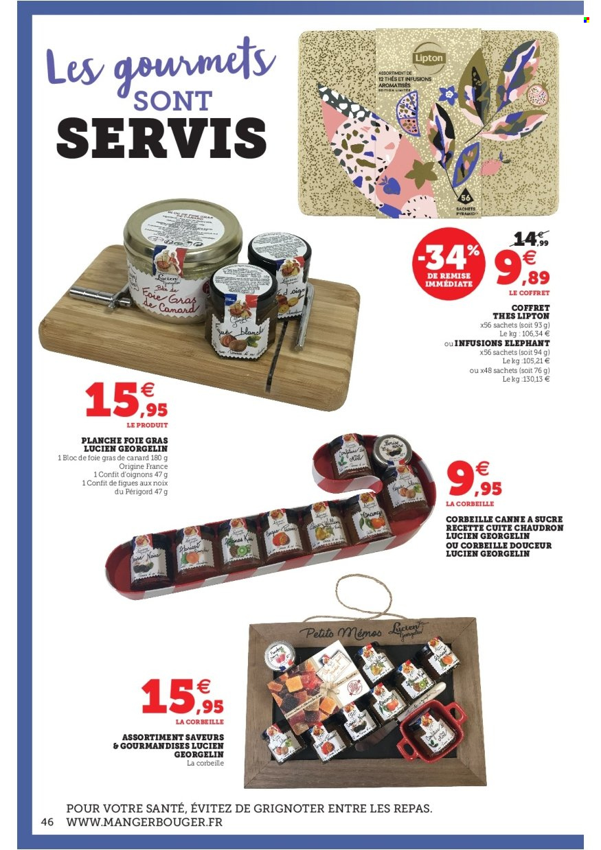 thumbnail - Catalogue SUPER U - 16/11/2021 - 24/12/2021 - Produits soldés - oignons, foie gras, sucre, Lipton, corbeille, chaudron. Page 46.