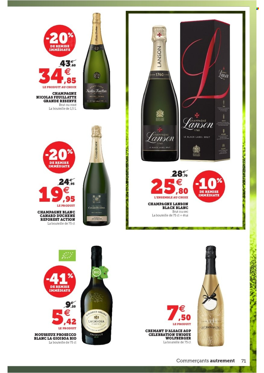 thumbnail - Catalogue HYPER U - 16/11/2021 - 24/12/2021 - Produits soldés - alcool, Crémant d’Alsace, champagne, Prosecco. Page 71.