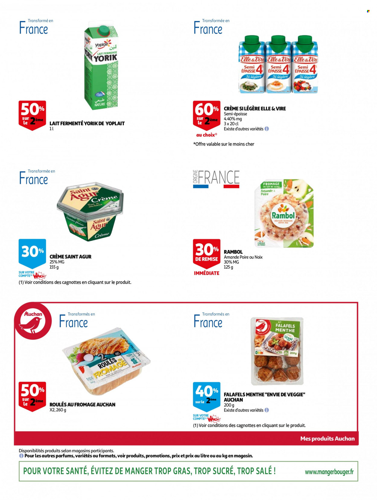thumbnail - Catalogue Auchan - 17/11/2021 - 30/11/2021 - Produits soldés - Saint Agur, bleu fromage, Elle & Vire, Yoplait, lait, menthe. Page 3.