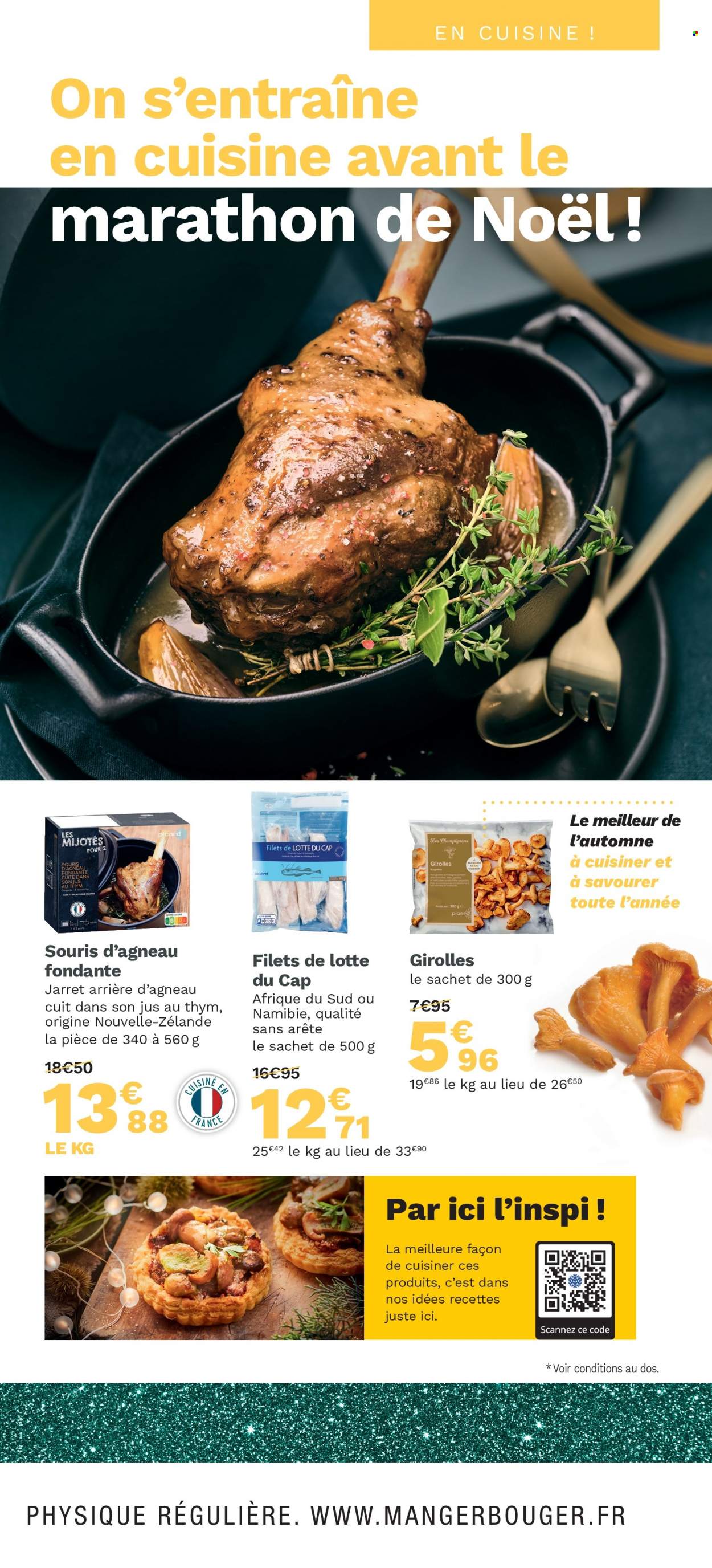 thumbnail - Catalogue Picard - 15/11/2021 - 05/12/2021 - Produits soldés - champignon, girolles, souris d'agneau, filet de lotte, thym. Page 3.