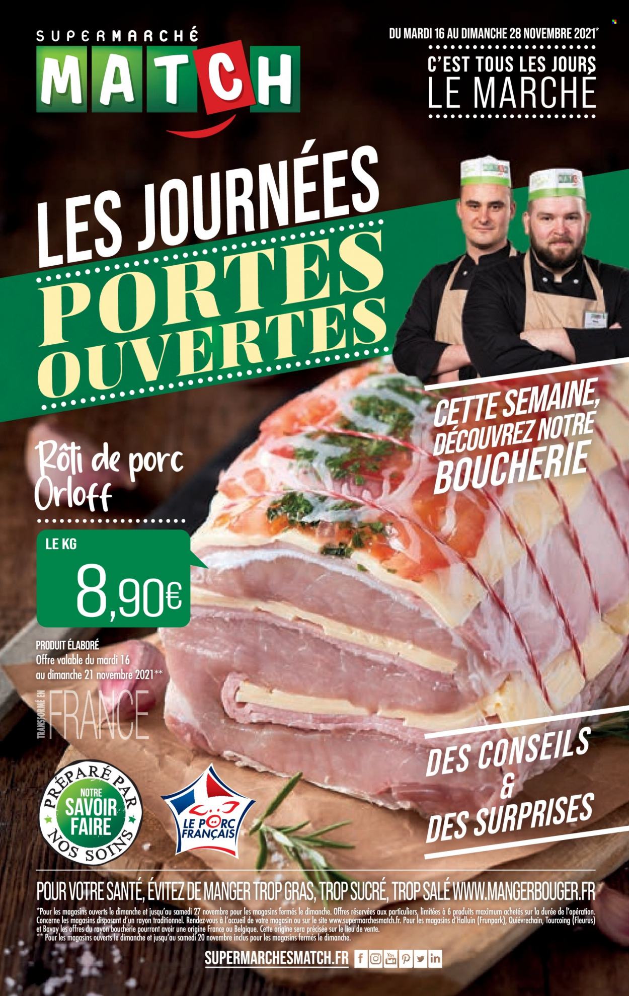 Catalogue Supermarché Match - 16/11/2021 - 28/11/2021. Page 1