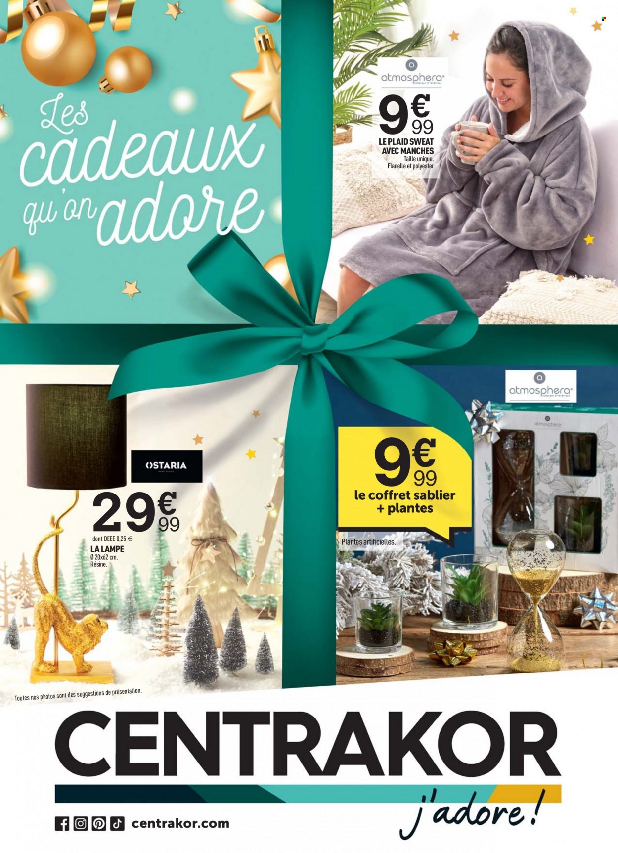 thumbnail - Catalogue Centrakor - 29/11/2021 - 12/12/2021 - Produits soldés - plaid, plante artificielle, lampe. Page 1.