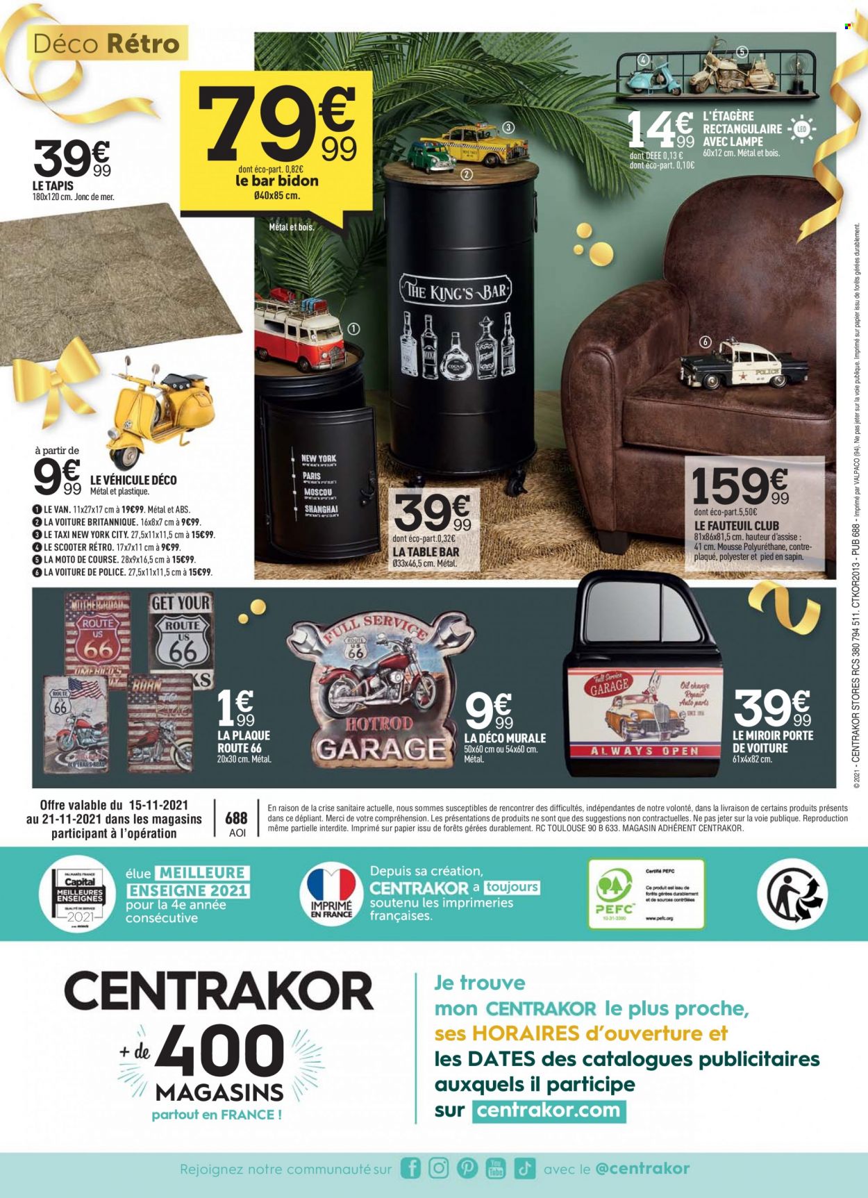 thumbnail - Catalogue Centrakor - 29/11/2021 - 12/12/2021 - Produits soldés - tapis, étagère, table, fauteuil. Page 8.
