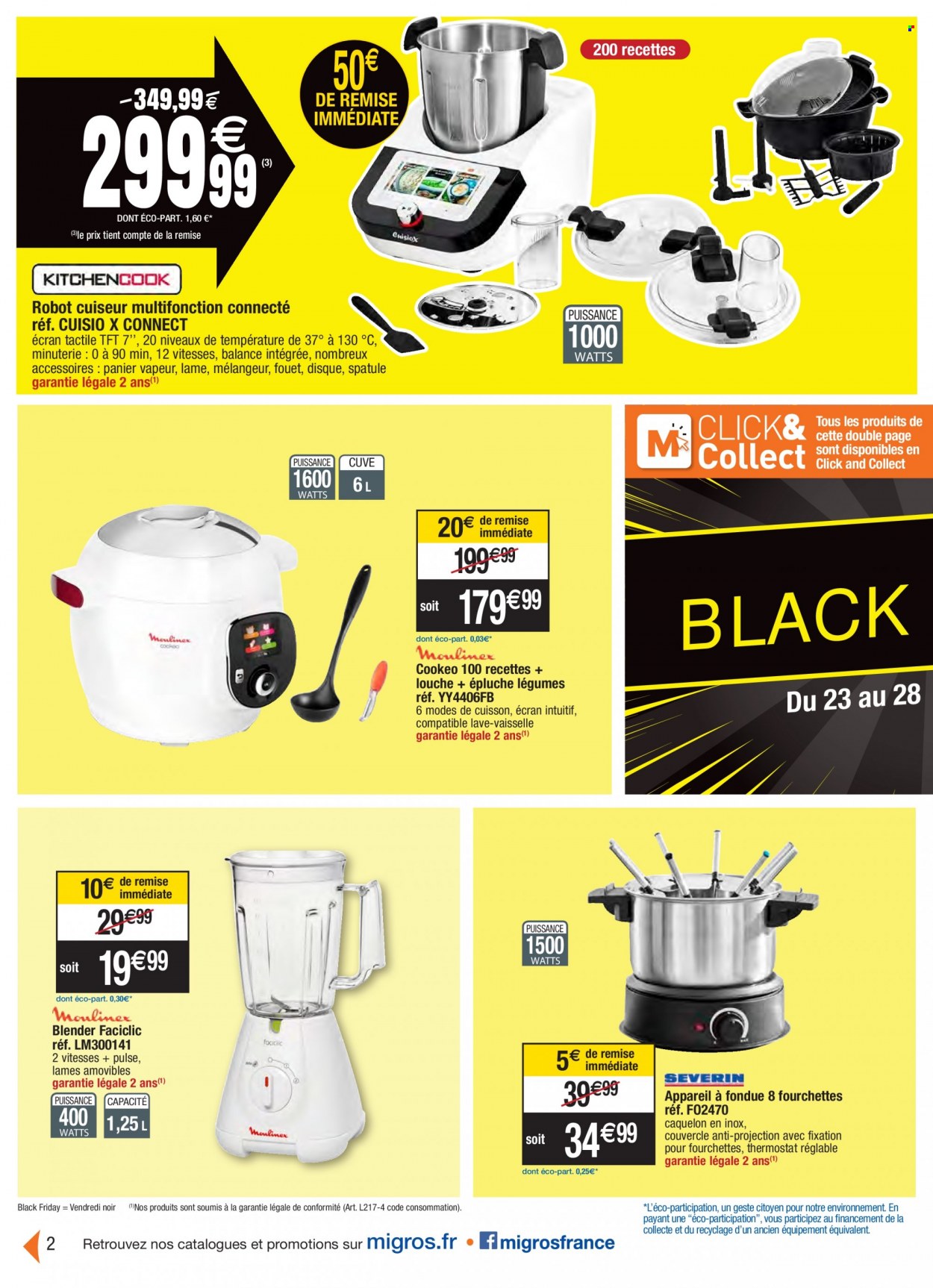 thumbnail - Catalogue Migros France - 23/11/2021 - 28/11/2021 - Produits soldés - louche, appareil à fondue, fouet, panier vapeur, blender, robot de cuisine. Page 2.