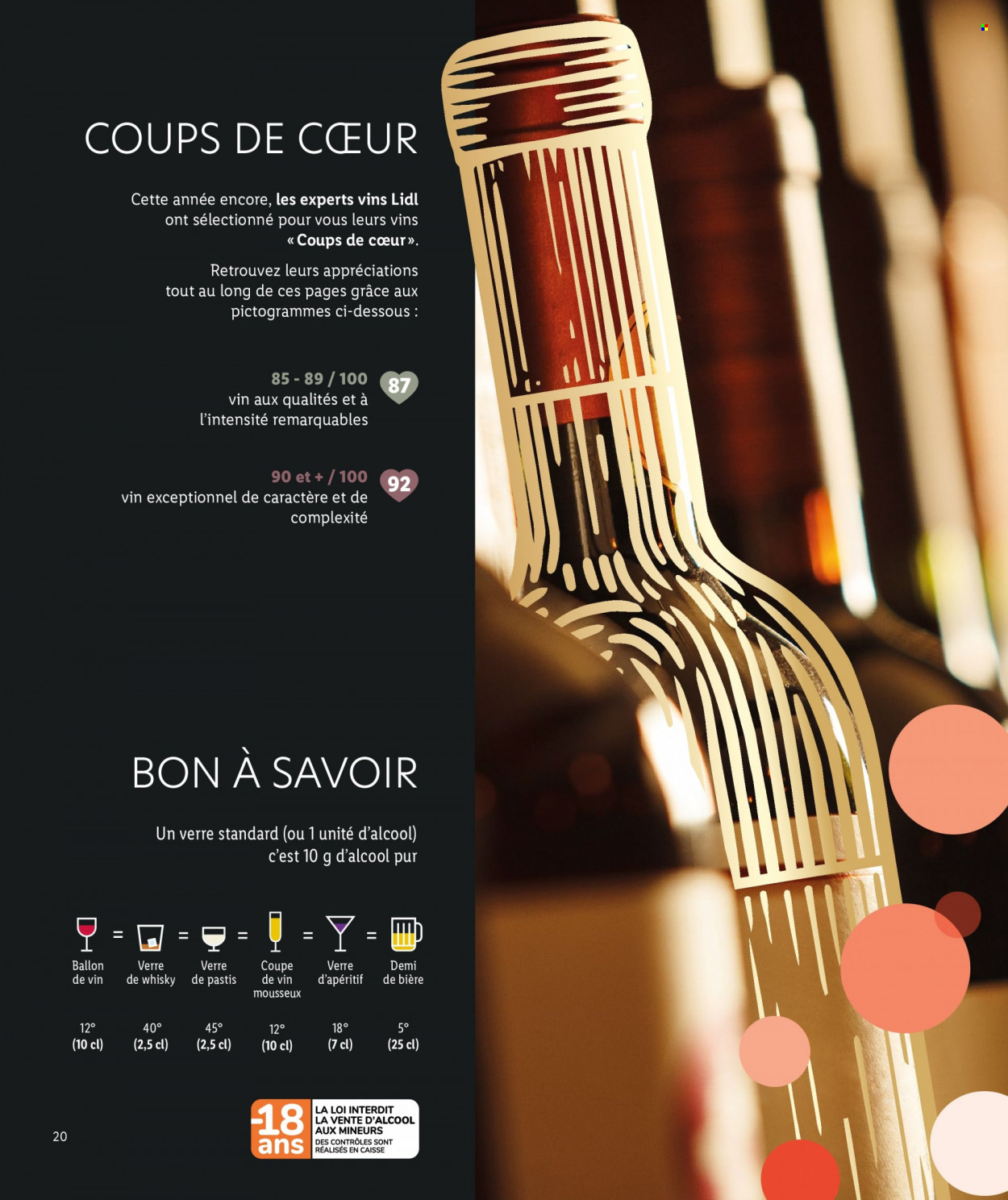 thumbnail - Catalogue Lidl - Produits soldés - whisky, pastis, apéritif, verre, ballon. Page 20.
