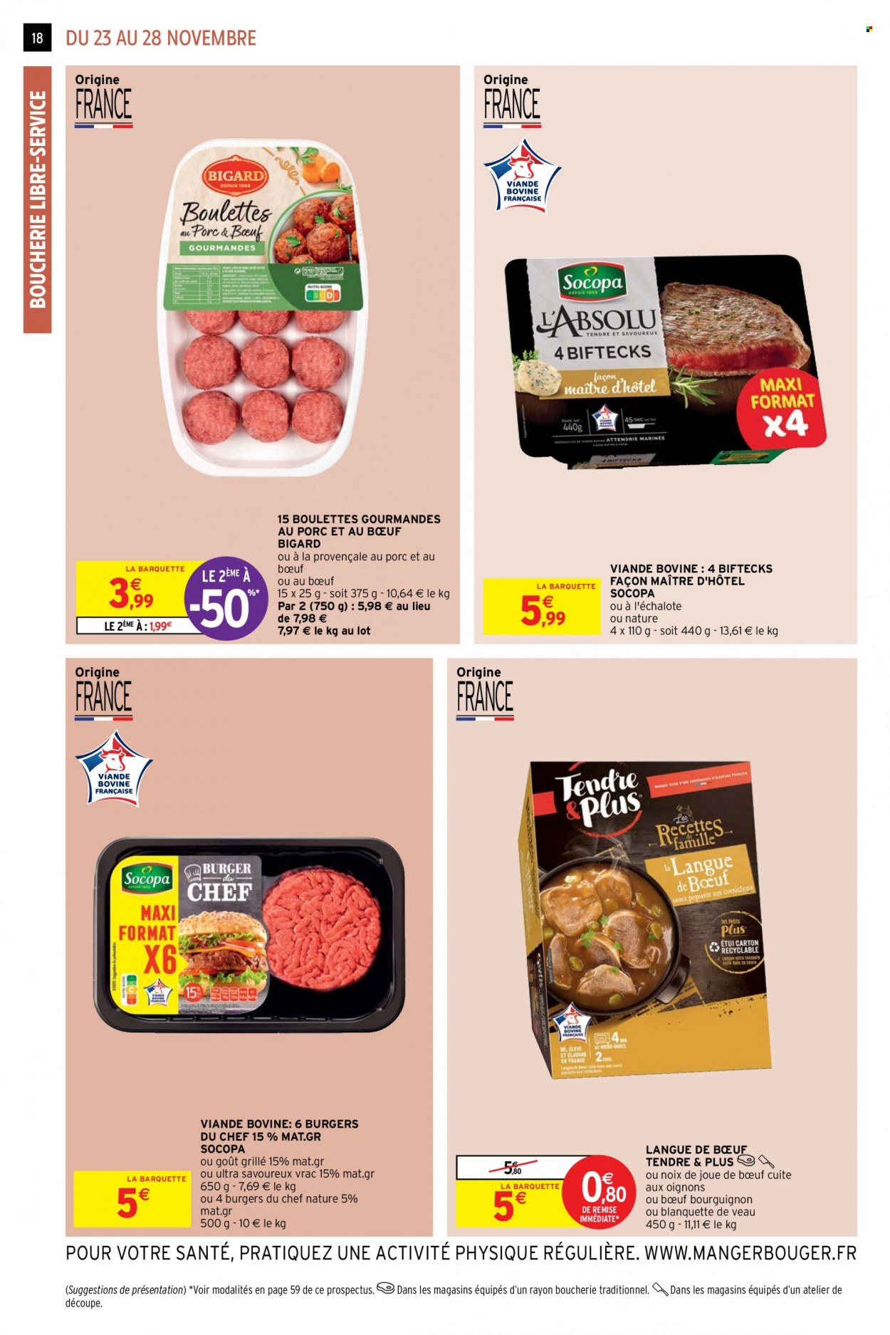 thumbnail - Catalogue Intermarché Super - 23/11/2021 - 28/11/2021 - Produits soldés - viande de veau, langue de bœuf. Page 18.