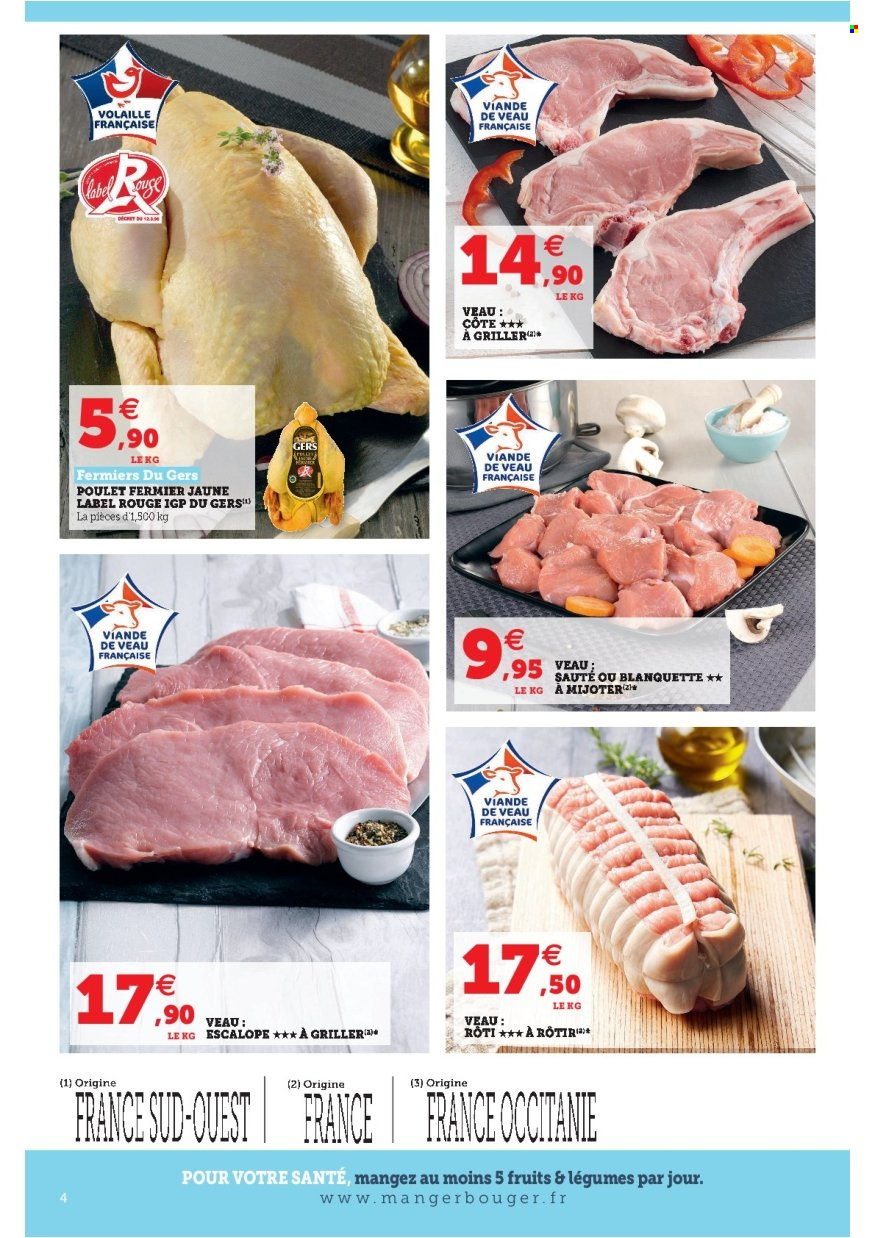 thumbnail - Catalogue SUPER U - 23/11/2021 - 05/12/2021 - Produits soldés - escalope, poulet, viande de poulet. Page 4.