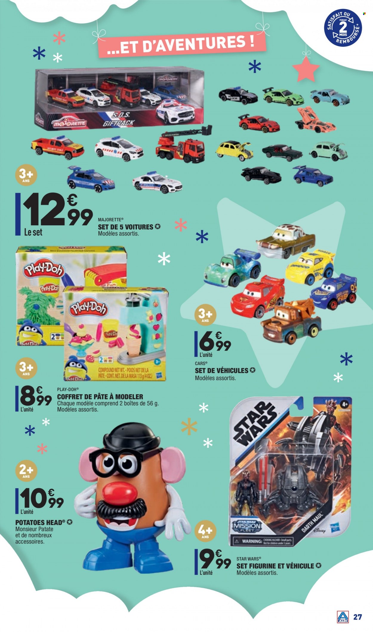 thumbnail - Catalogue ALDI - 30/11/2021 - 06/12/2021 - Produits soldés - figurine, Cars, Head, Play-Doh, véhicule jouet, Monsieur Patate. Page 29.