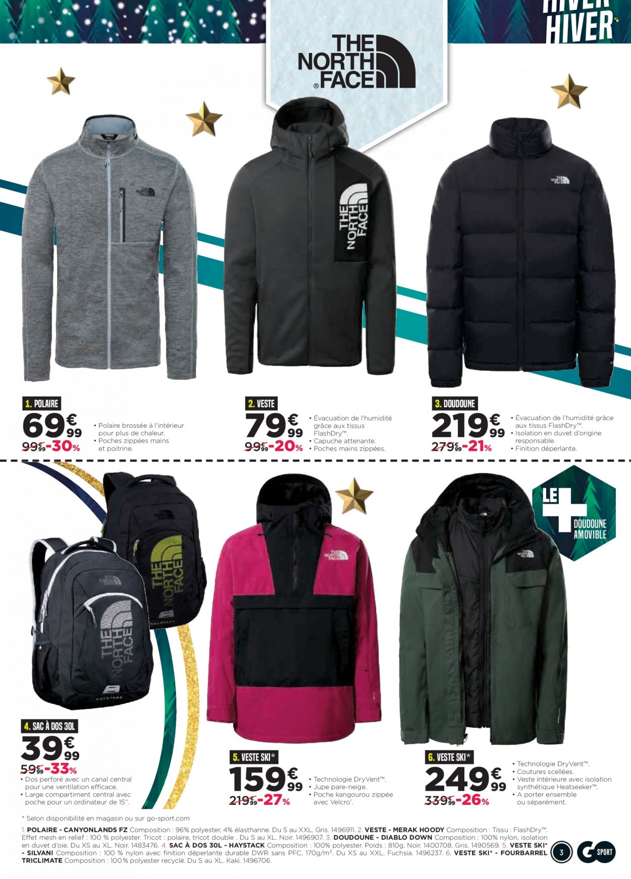 thumbnail - Catalogue Go Sport - 17/11/2021 - 27/12/2021 - Produits soldés - doudoune, veste, jupe, sac à dos, ski. Page 3.