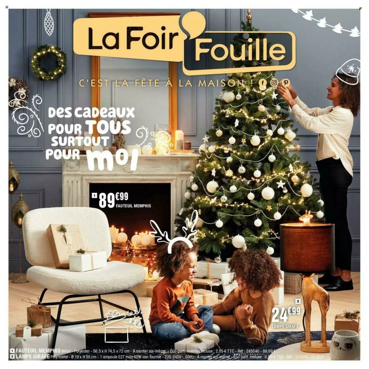 thumbnail - Catalogue La Foir'Fouille - 22/11/2021 - 28/11/2021 - Produits soldés - fauteuil, girafe, lampe. Page 1.