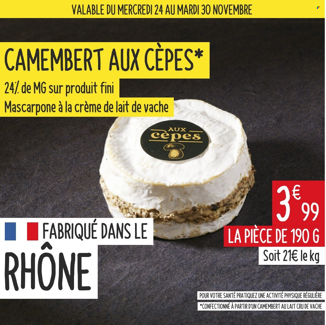 thumbnail - Catalogue Grand Frais - 24/11/2021 - 30/11/2021 - Produits soldés - camembert, mascarpone. Page 1.