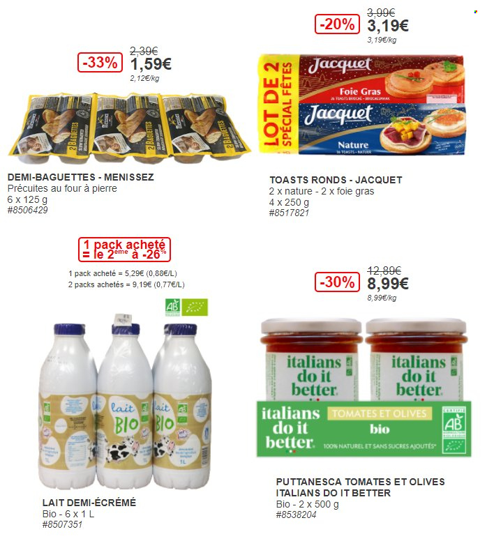 thumbnail - Catalogue Costco - 22/11/2021 - 05/12/2021 - Produits soldés - baguette, toast, foie gras, lait, lait demi-écrémé, olives. Page 3.