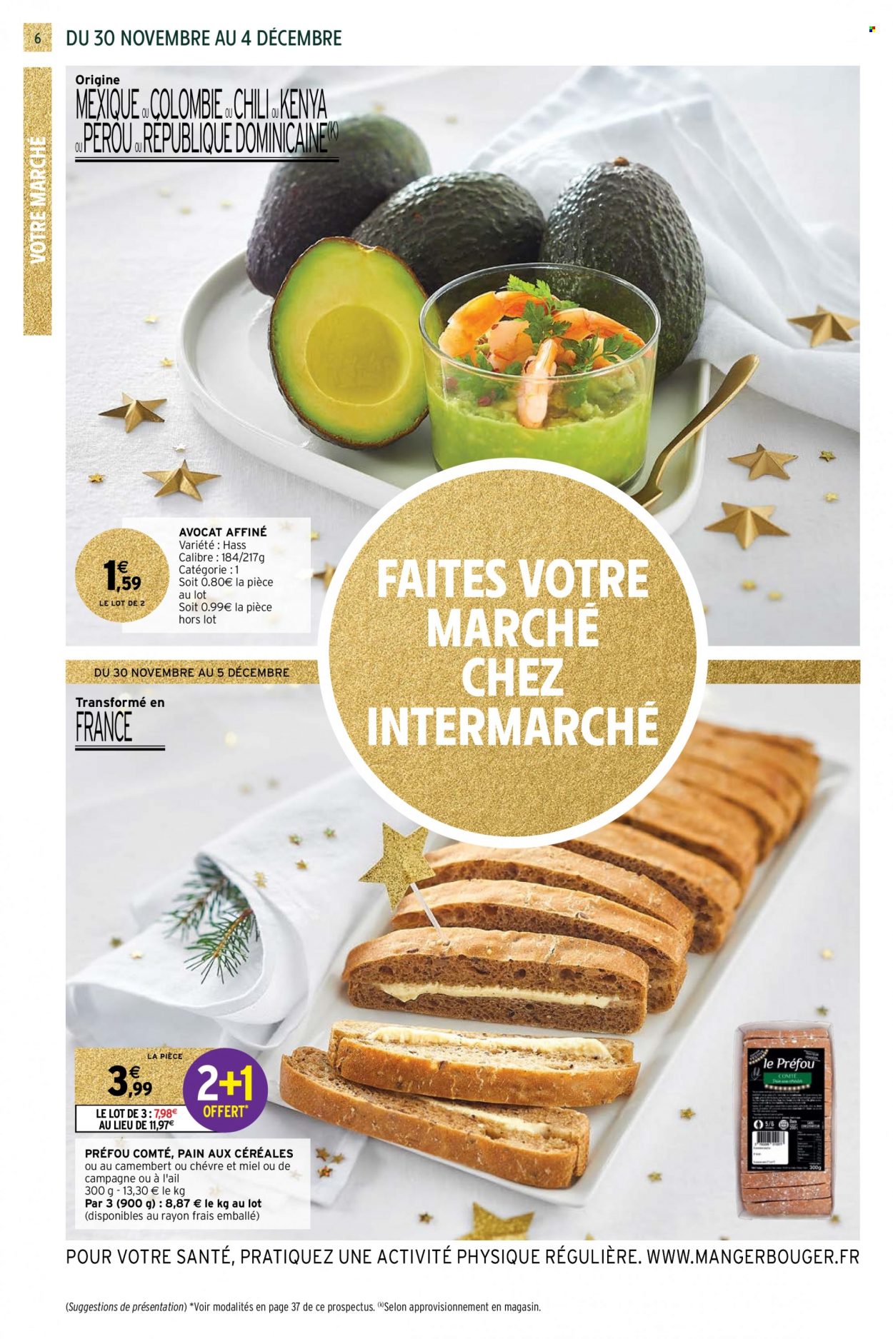 thumbnail - Catalogue Intermarché Super - 30/11/2021 - 05/12/2021 - Produits soldés - pain, préfou, camembert, Comté. Page 6.
